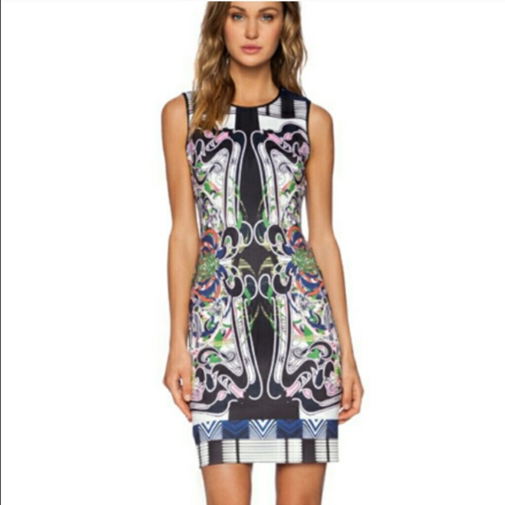 Clover Canyon Black Multicolor Printed Sleeveless Prom Dress
